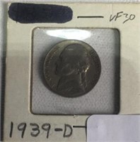 1939 D  VF30  Jefferson Nickel
