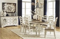 Ashley D743 Raelyn Oval Dining Table & 6 Chairs