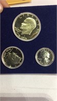 1976  US Bicentennial Silver Proof 3 Coin Set