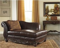 Ashley North Shore Leather Chaise Lounge