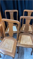 (4) Vintage T Back/Cain Seat Chairs