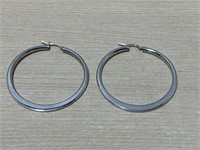 Earrings (large Hoops) Italy 925 Silver