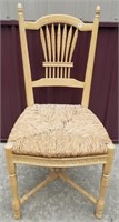 Antique White Dining Chair w/Woven Seat