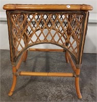 Wicker/Bamboo Style Side Table