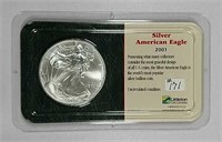 2001  $1  Silver Eagle Unc.   Littleton Package