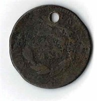 Large One Cent Coin with hole 1820