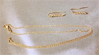 14K earrings and chain necklace