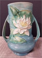Roseville Pottery Water Lily Handled Vase