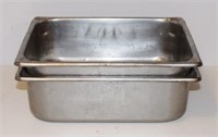 (2) 1/2 SIZE STAINLESS STEEL STEAM TABLE PANS