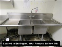 6' 2-COMPARTMENT SS SINK ($100 REFUNDABLE DEPOSIT