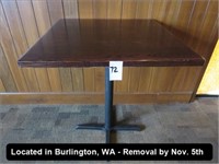 36"W X 36"L X 42"H WOOD TOP BUDDY BAR TABLE