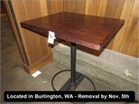 36"W X 30"L X 42"H WOOD TOP BUDDY BAR TABLE