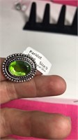 Green Paridot Stone Ring Size 9