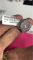 Rose Quartz Stone Ring SZ 8