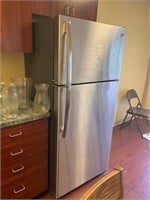 GE Stainless front refrigerator and freezer top