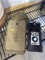 Vintage radio and military case