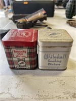 Vintage Small tobacco cans with tobacco in side