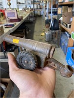 Cast iron cannon with rubber wheels