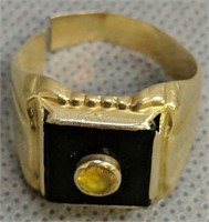 14k Gold Onyx Ring 5dwt
