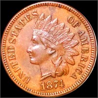 1874 Indian Head Penny CLOSELY UNCIRCULATED