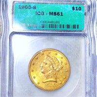1900-S $10 Gold Eagle ICG - MS61