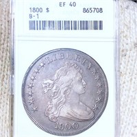 1800 Draped Bust Dollar ANACS - EF40 B-1