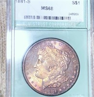 1881-S Morgan Silver Dollar NTC - MS68