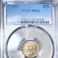 1881 Three Cent Nickel PCGS - MS63