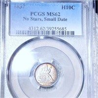 1837 Seated Half Dime PCGS - MS62 NO STRS SM DATE