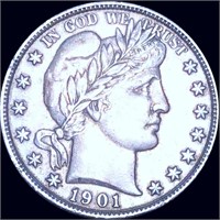 1901 Barber Half Dollar ABOUT UNCIRCULATED