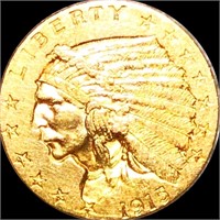 1915 $2.50 Gold Quarter Eagle CLOSELY UNCIRCULATED