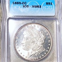 1885-CC Morgan Silver Dollar ICG - MS63