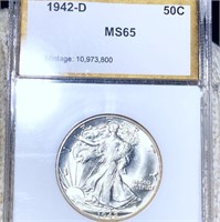 1942-D Walking Half Dollar PCI - MS65