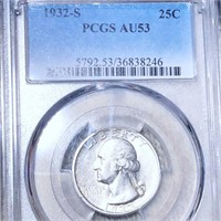 1932-S Washington Silver Quarter PCGS - AU53