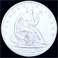 1855 Seated Half Dollar AU+