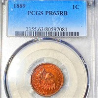 1889 Indian Head Penny PCGS - PR 63 RB