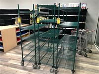 GREEN METRO RACK ON WHEELS - 48W x 60H x 18D