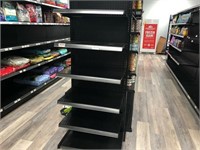 BLACK ISLAND SHELVING UNITS WITH 3 END CAPS -