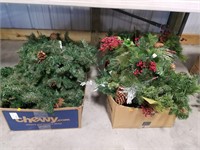 Two boxes full of Christmas decorations