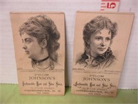 PAIR OF OLD JOHNSON'S TRADE CARDS