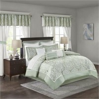 Qn Sz Mint Damask 24 Piece Room In A Bag