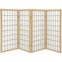 Natural Noan Window Pane Shoji 4 Panel Room
