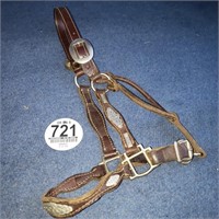 Tag #721 Vintage thick leather Horse size Halter