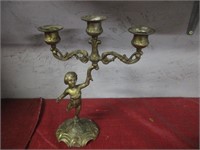 OLD BRASS FIGURAL CANDLE STICK