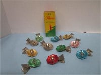 VINTAGE METAL CANDLE CLIPS & CANDLES