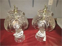 PAIR OF CRYSTAL PINWHEEL TABLE LAMPS