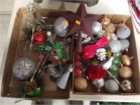 Christmas decorations and tree topper