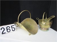 Brass firewood holder & ash bucket