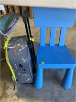 Child’s chair and backpack