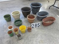 Group of planters & pots